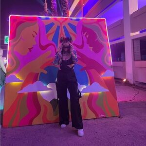 Black satin cargo pants